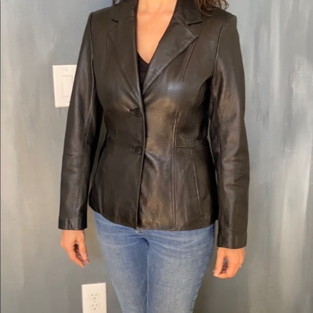 Wilson Black Leather Jacket Size XS